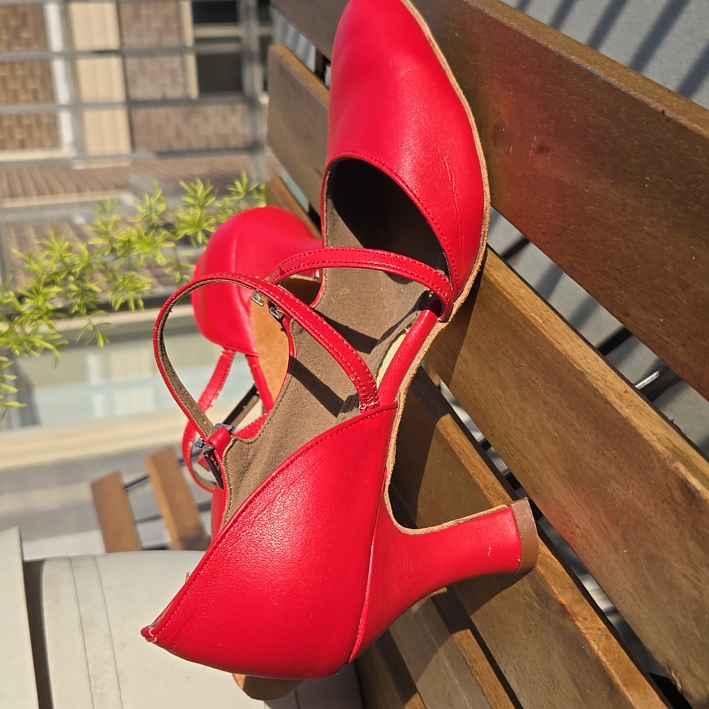 Very Fine PP201 Red 3” Cuban Heel Salsa Latin Dance Shoes 6.5 - Picture 5 of 17